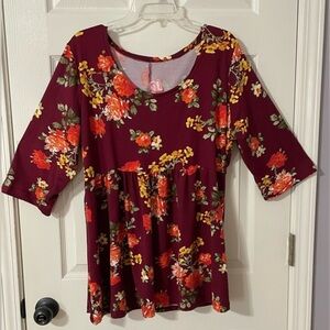 Flirty Pink 2X SOFT Floral Top